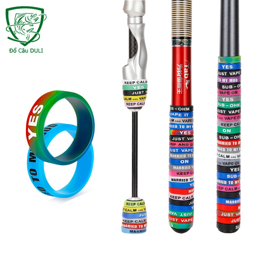 Combo Vòng Silocon Bọc Cán Cần, Vợt Cá, Chống Cần, Bảo Vệ Tay Cầm Cần Câu Cá Chống Trượt Trượt Cao Cấp PK-53
