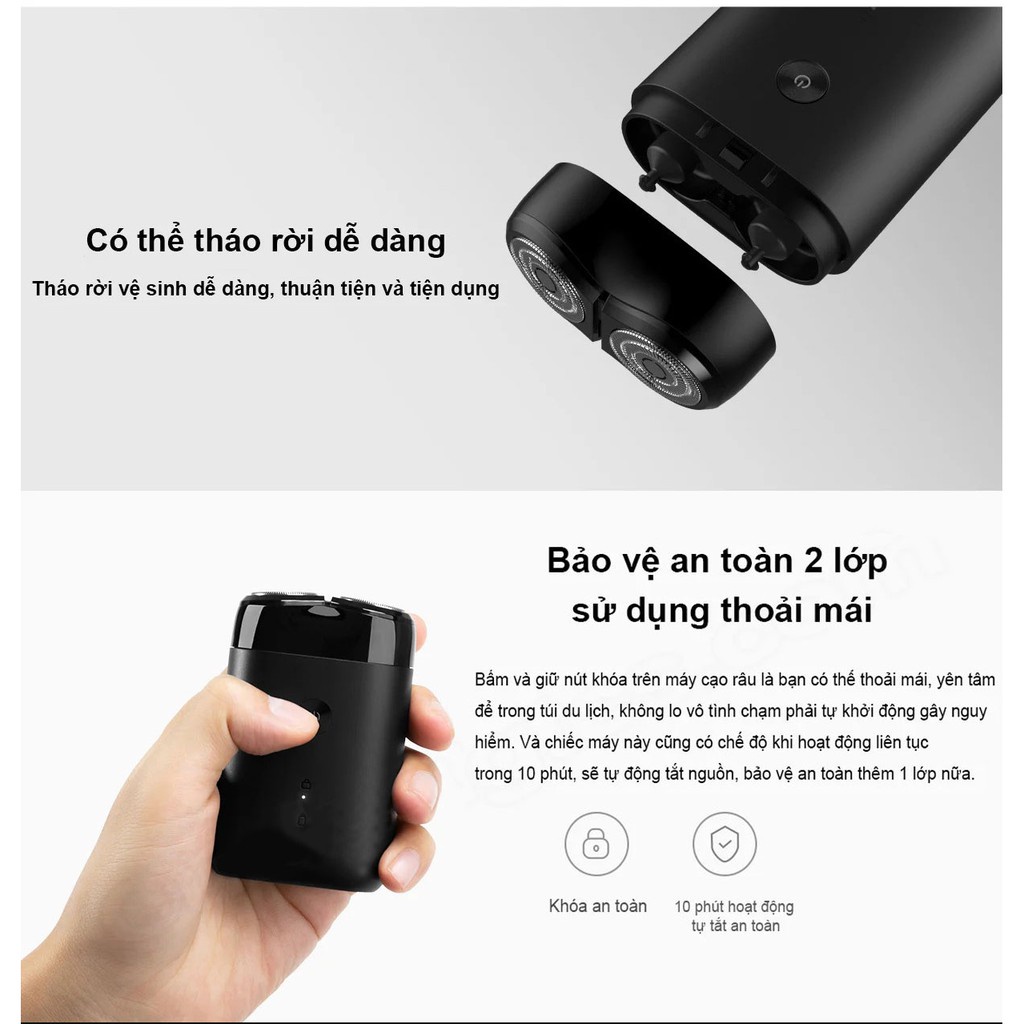 Máy Cạo Râu Xiaomi Mijia MSX201 - Chống Nước, Vệ Sinh Dễ Dàng , Lưỡi Dao Kép Êm Ái , Dễ Chịu (Bảo Hành 2 Năm)