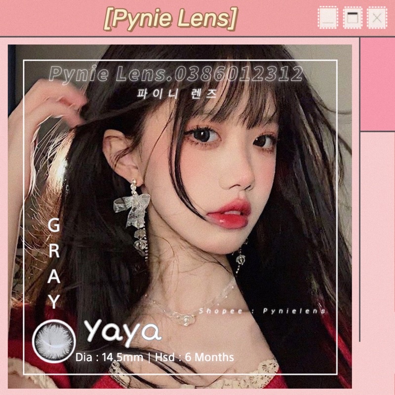 Kính áp tròng màu xám đen giãn to tự nhiên, vân tia lạ mắt nhẹ nhàng dễ mang | Pynielens ✨