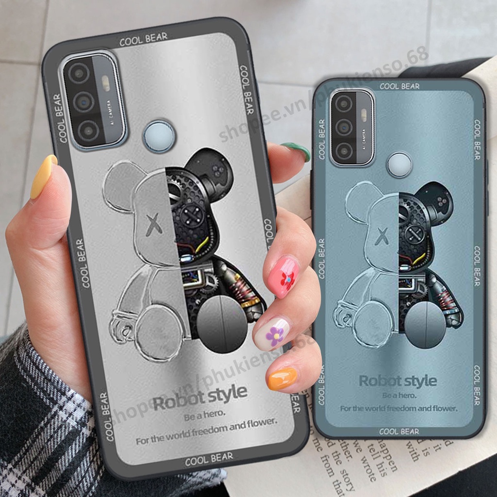 Ốp lưng điện thoại Oppo A53 in hình gấu bear, kaws, doremon thời trang, ốp lưng cao cấp chất lượng