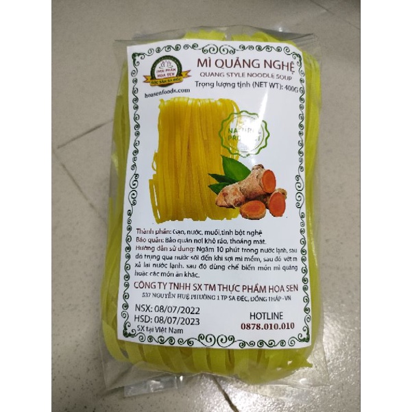 Mì Quảng Nghệ, Mì Quảng, Mì Quảng Khô, Mì Quảng Nam Gói 400G