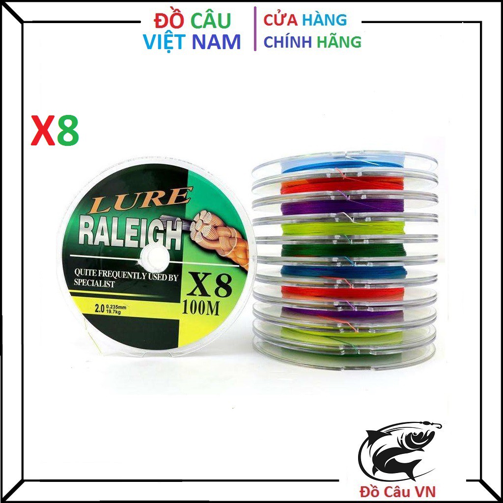 Dây dù câu cá Lure Raleigh X8 dài 100m