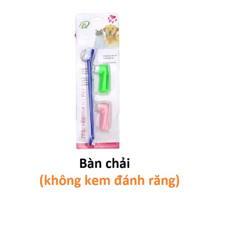 Bàn chải răng Kem đánh răng cho chó pet tooth giúp chó thơm miệng