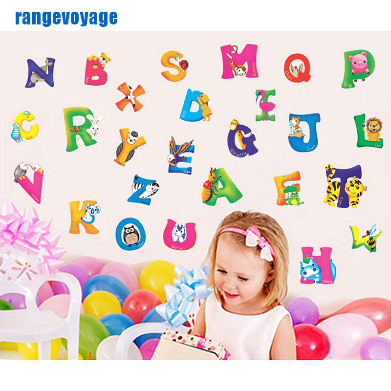 (Hàng Mới Về) Sticker Dán Tường Chữ Az Bằng Nhựa Pvc Trang Trí