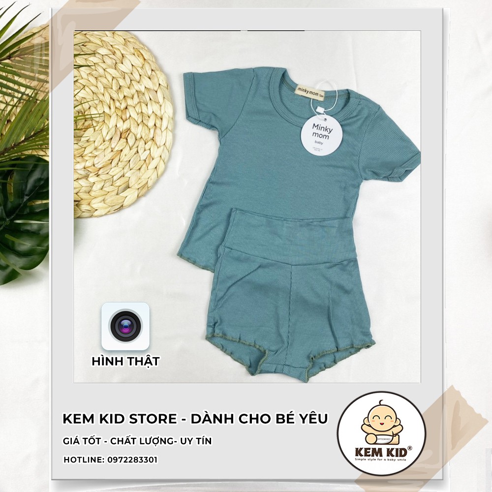 Bộ Minky Mom Thun Len Gân Chip, vải thun lạnh siêu mát, mềm mịn thấm hút mồ hôi cho bé