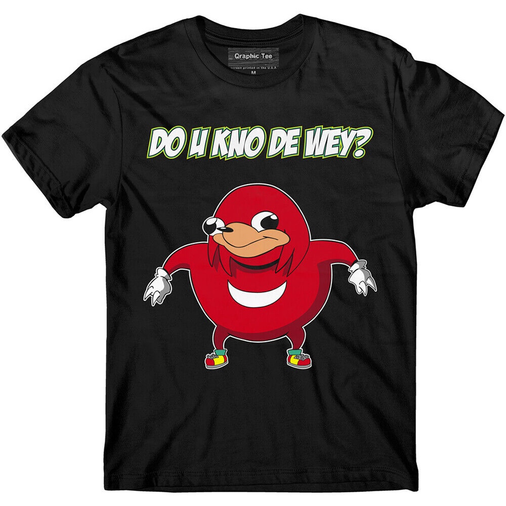 Vr Knuckles Uganda Knuckles Sonic Meme Ngộ nghĩnh Nam Áo Thời Trang Mới 100% Cotton Quần Áo