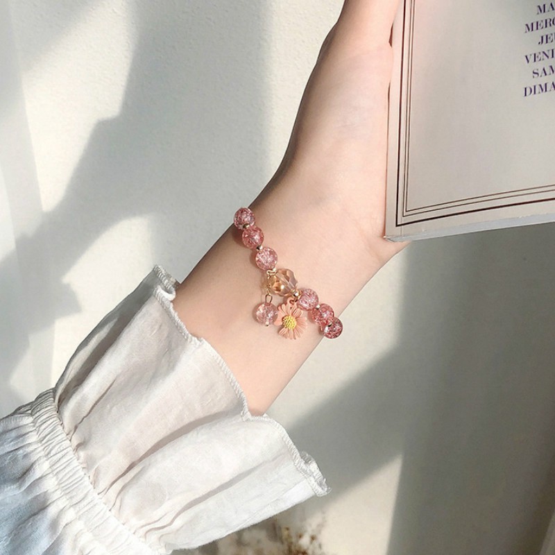 Vòng tay / Vòng đeo tay hoa cúc đính đá pha lê xinh xắn dành cho nữ | BigBuy360 - bigbuy360.vn