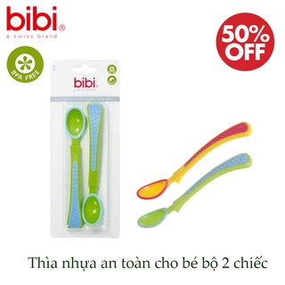 Sale 50% bộ thìa nhựa 2 chiếc bibi- thụy sỹ