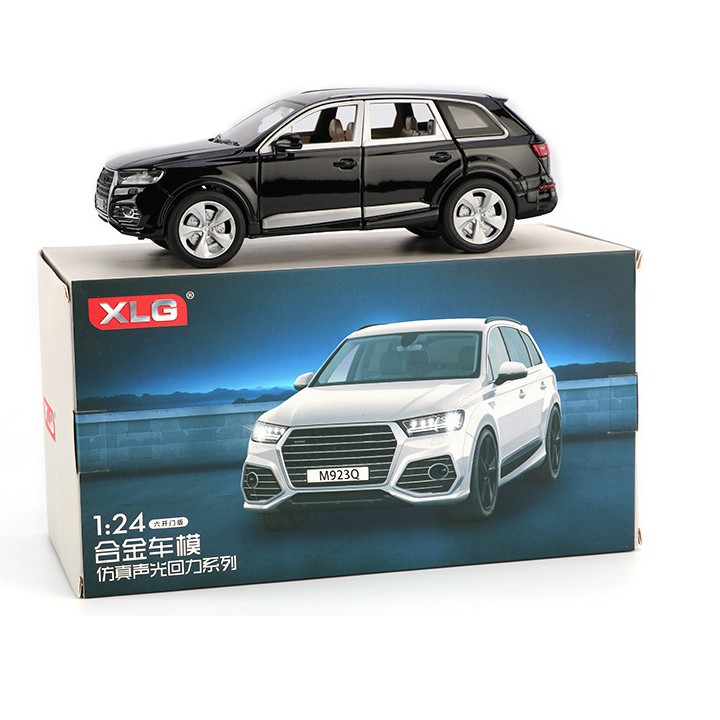 Xe mô hình ô tô Audi Q7 SUV XLG tỉ lệ 1:24 - Xe bằng kim loại chạy cót mở được các cửa có âm thanh và đèn