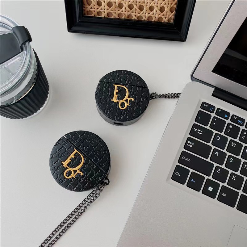 Vỏ Bảo Vệ Hộp Sạc Tai Nghe AirPods 1 2 3 pro Bằng Silicon Mềm Hình Dior Thời Trang