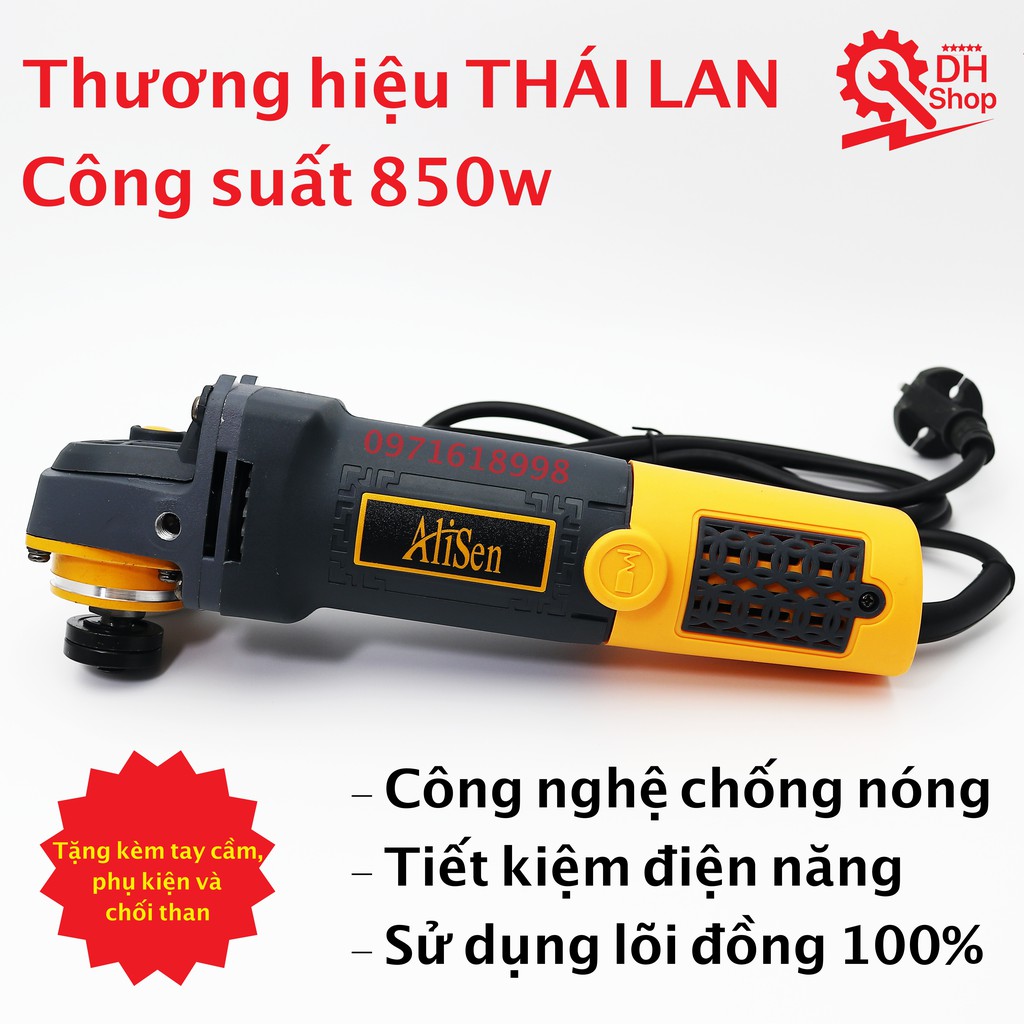 Máy mài góc đa năng, công tắc đuôi Alisen 850W - Lõi đồng 100% - (Chính Hãng)