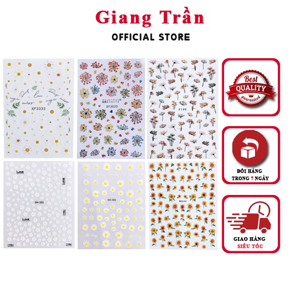 Tổng hợp stick hoa dán móng đẹp, sticker nail Hot 2022