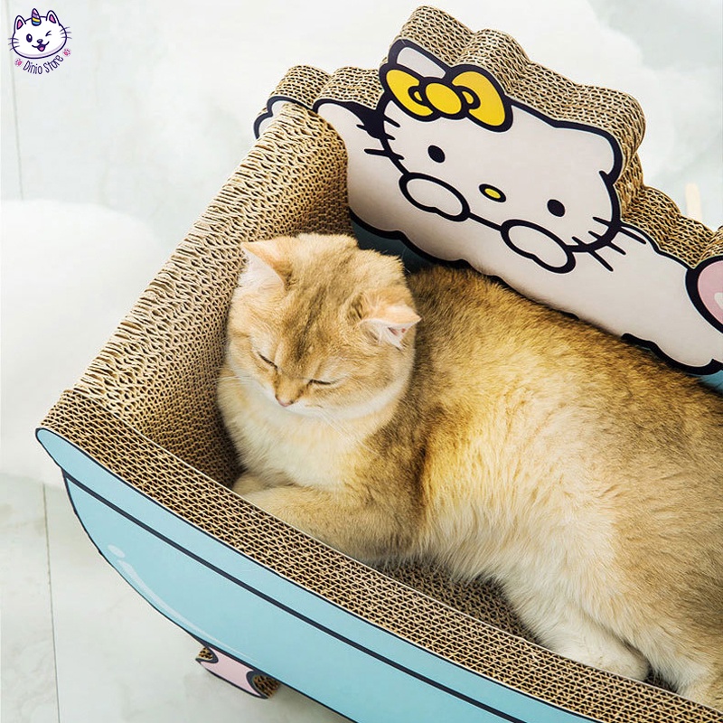 Bàn cào móng cho mèo bồn tắm Hello Kitty Diniopet rộng rãi và cao cấp