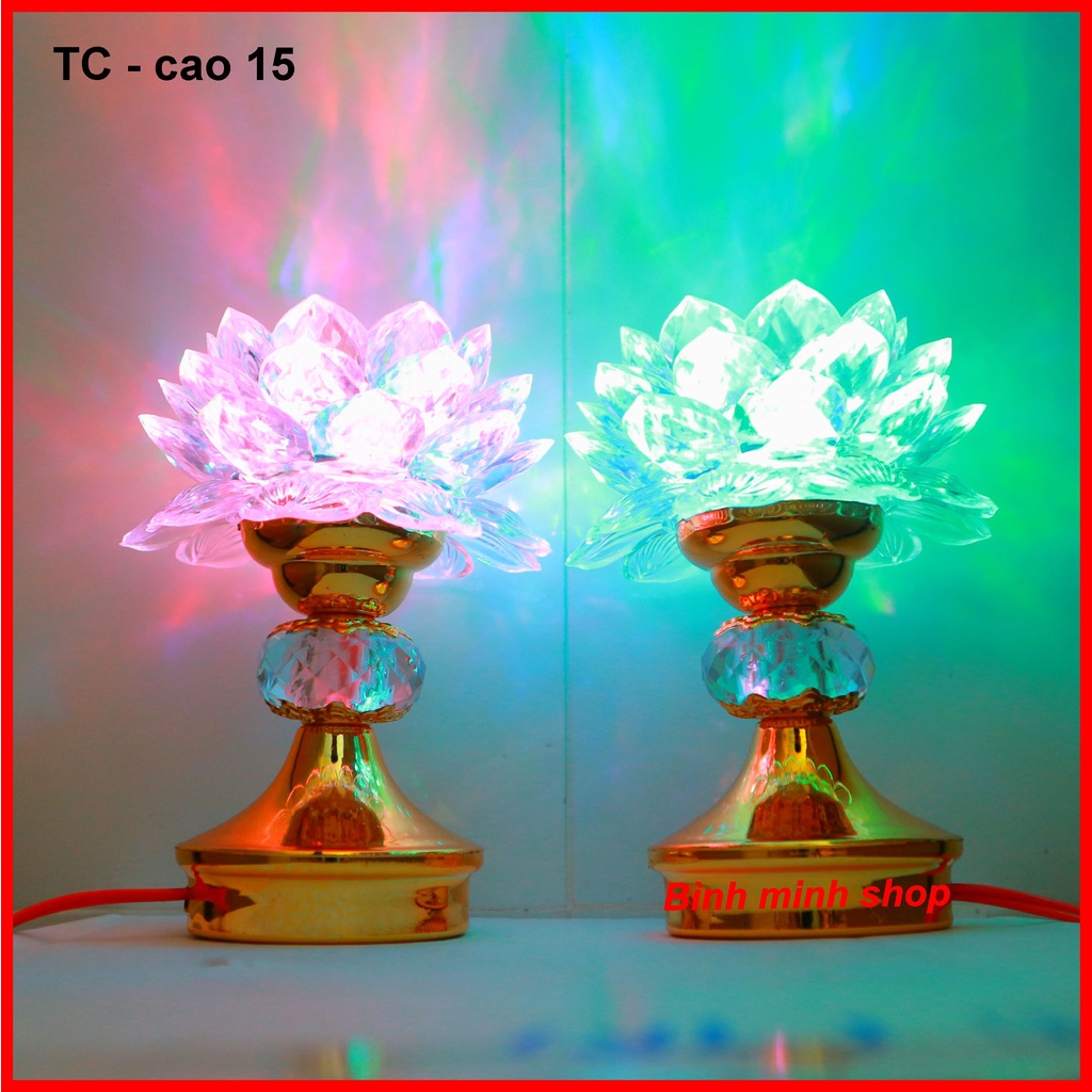 Đèn Thờ Cúng đổi màu siêu đẹp - đèn thờ trang trí bàn thờ led rất bền, dùng dây cắm - TC15cm- Đèn thờ