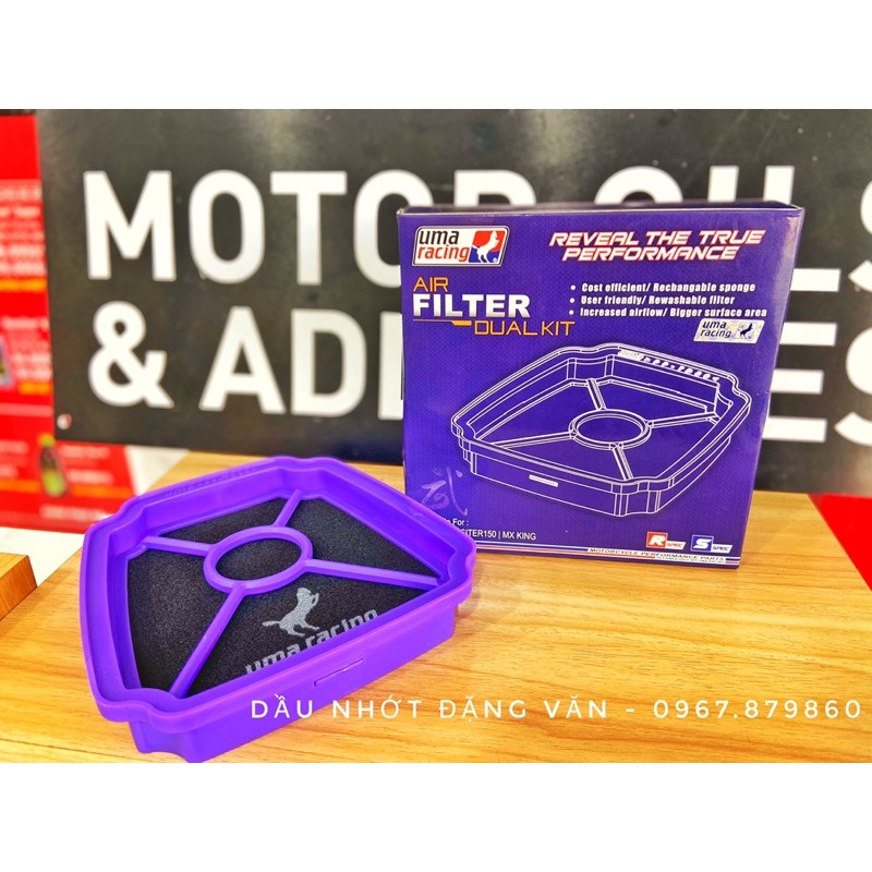 Lọc gió Uma Racing cao cấp Exciter/MXKing/Y15ZR 150cc