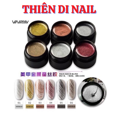 Gel nhện nhũ VINIMAY bán lẻ 6 mầu, sơn gel mạng nhện Thiên Di Nail