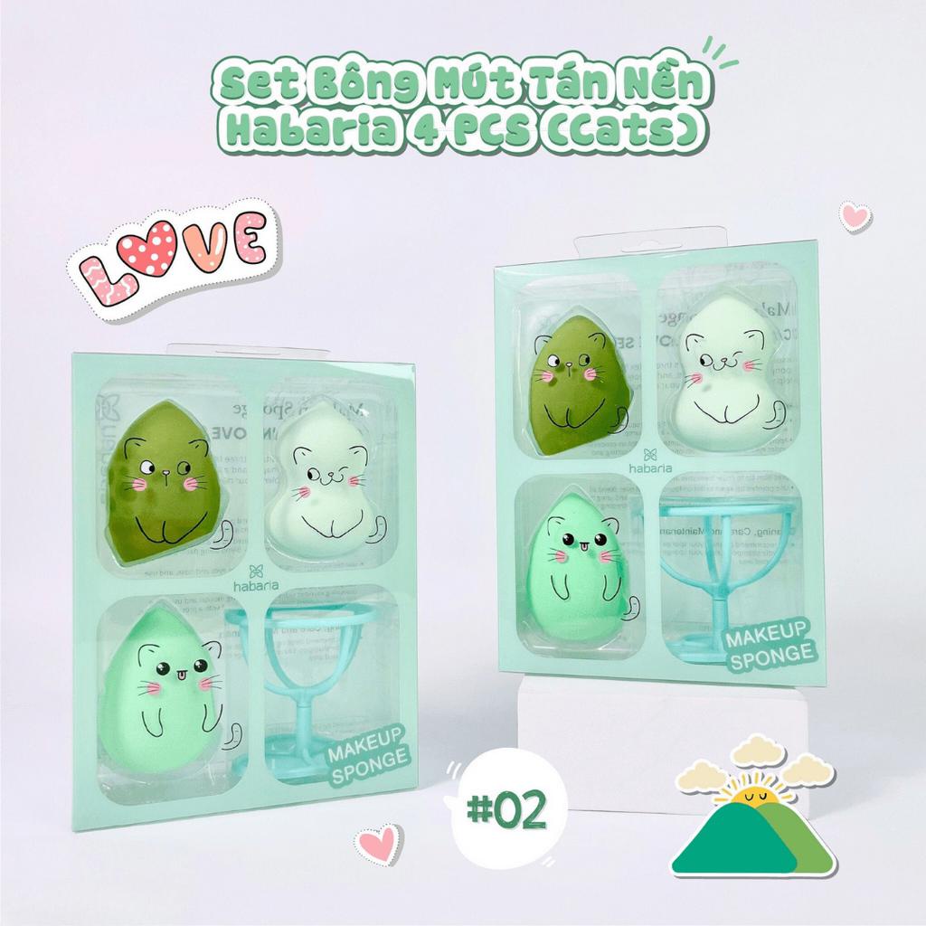 Sét mút tán nền Habaria 4 PCS siêu xinh, tiện lợi