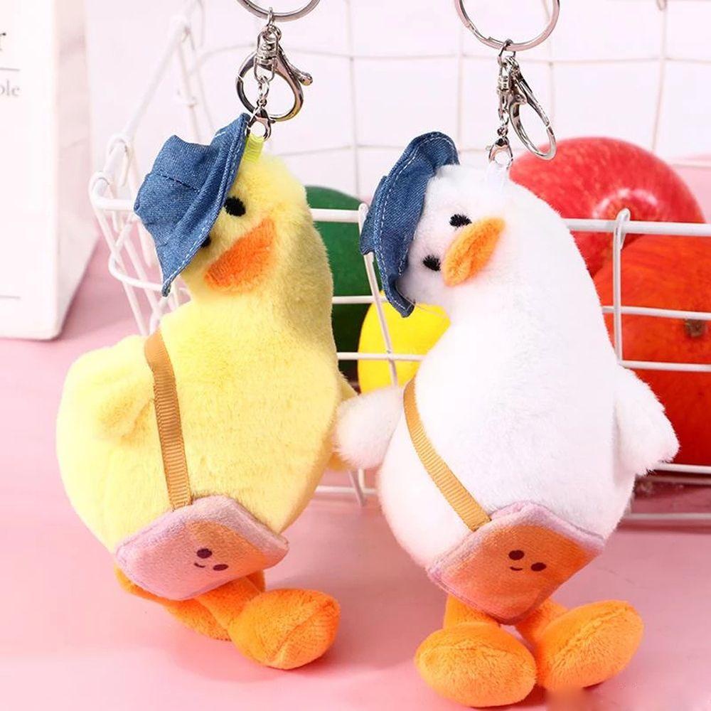 Móc Khóa Vịt Nhồi Bông Mềm Mại Đáng Yêu