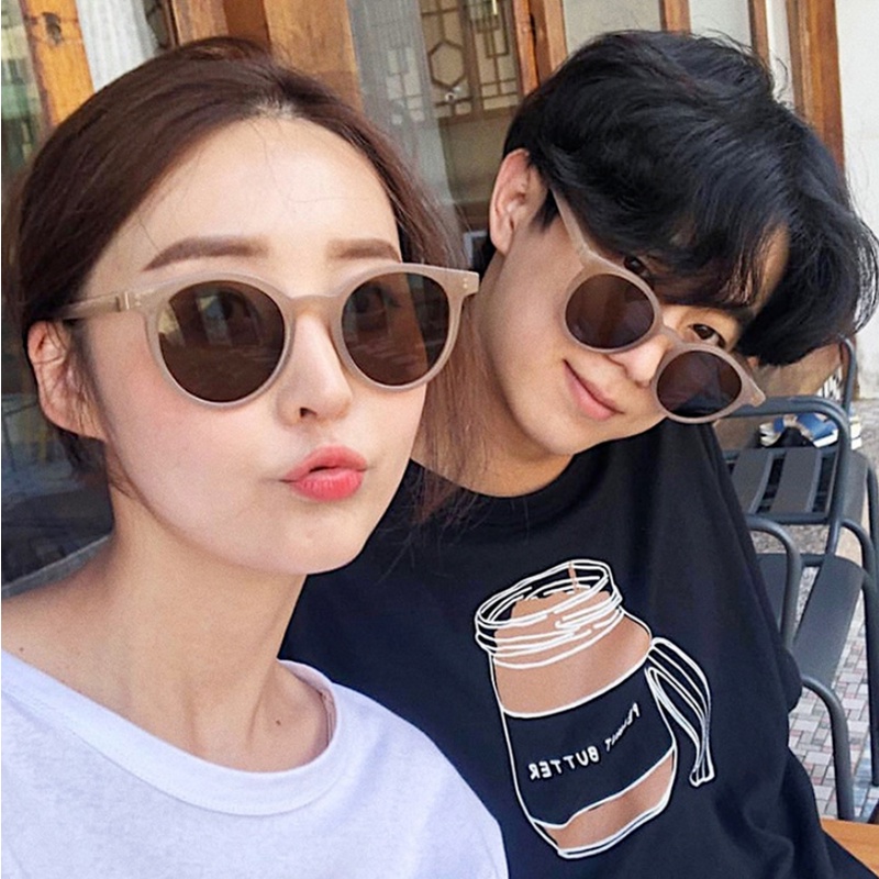 Kính mát chống tia UV gọng tròn đơn giản thời trang cho nam nữ