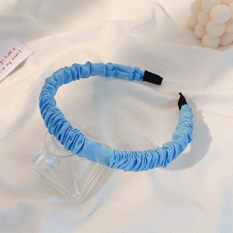 Băng đô vải Satin xếp ly phong cách Hàn Quốc ngọt ngào