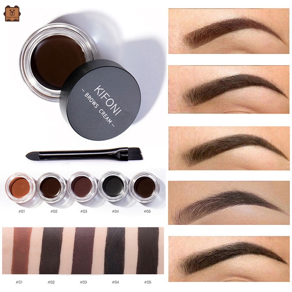 [Hàng mới về] Kem vẽ lông mày Kifoni với 5 màu tùy chọn kèm cọ trang điểm