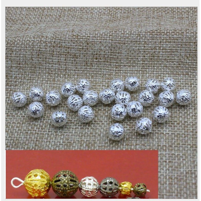 10 viên charm rỗng nhẹ  đủ size 4-6-8-10-12-14mm