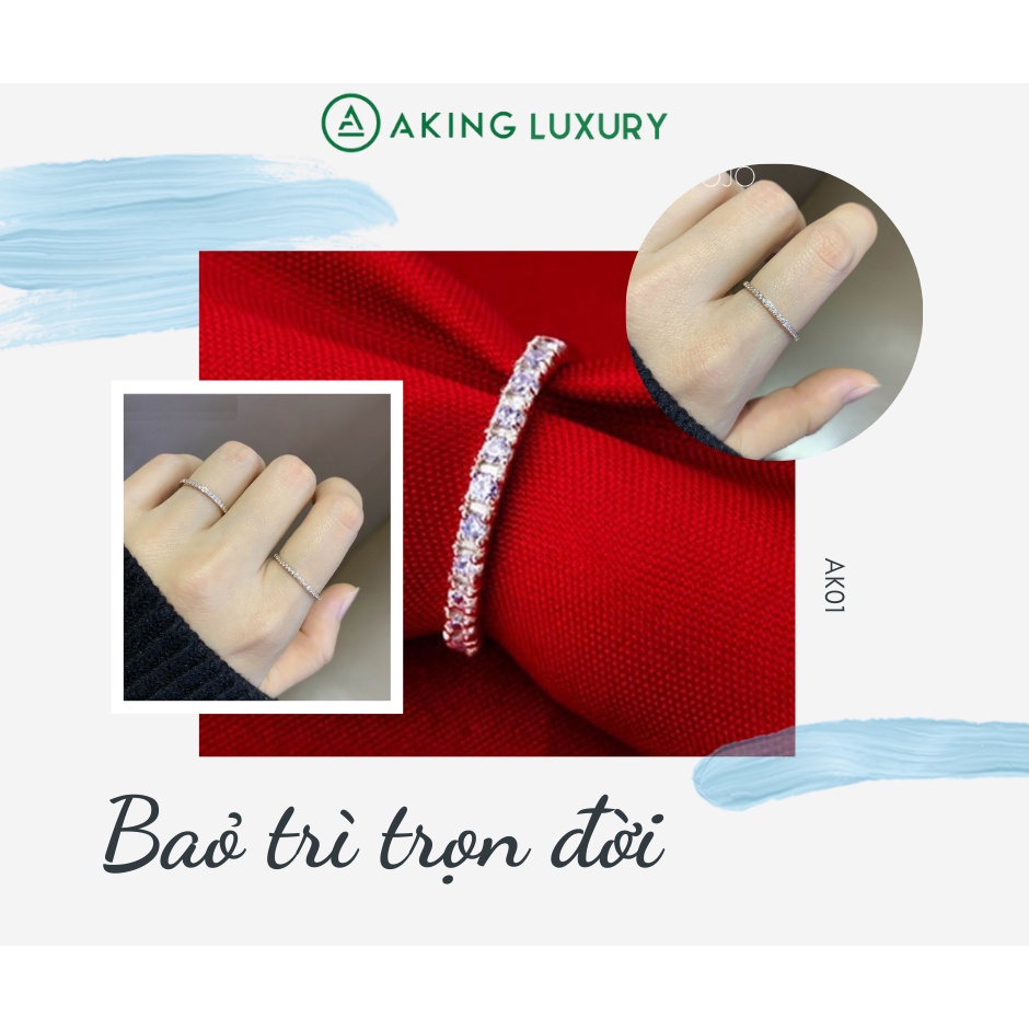 Nhẫn bạc nữ AKINGLUXURY AK01 chính hãng, nhẫn nữ đính đá màu tạo nét đẹp quyến rũ. Bộ sưu tập nhẫn mới nhất 2021