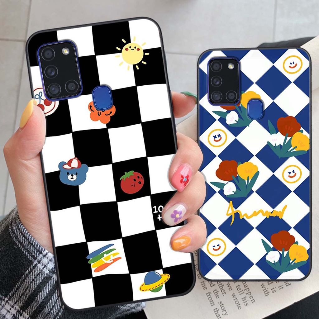 Ốp Samsung A21s họa tiết hoa, gấu thời trang, ốp dẻo bền đẹp