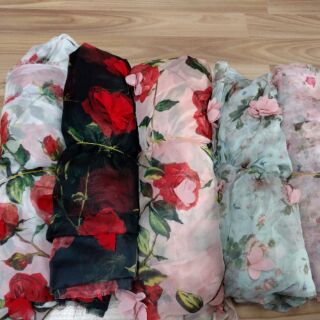 Voan hoa 3D may đầm