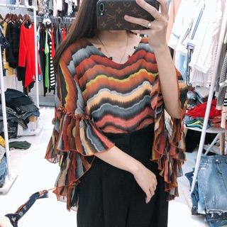 Sơ mi nhiều màu tay bèo