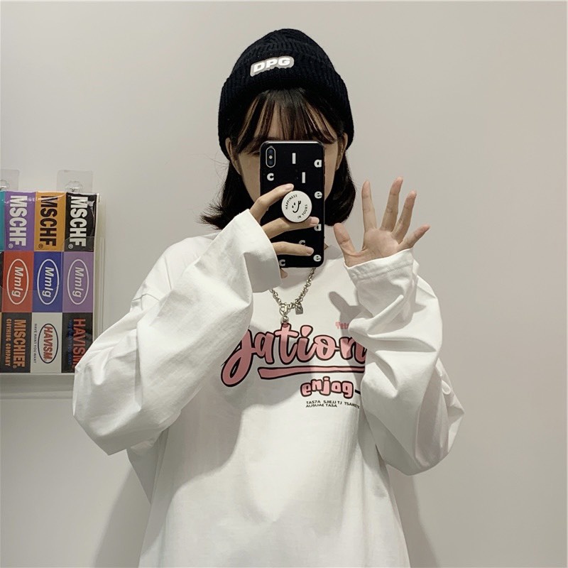 Áo thun tay dài form rộng NEKO.SG, Áo thun Streetwear Ulzzang SWT20