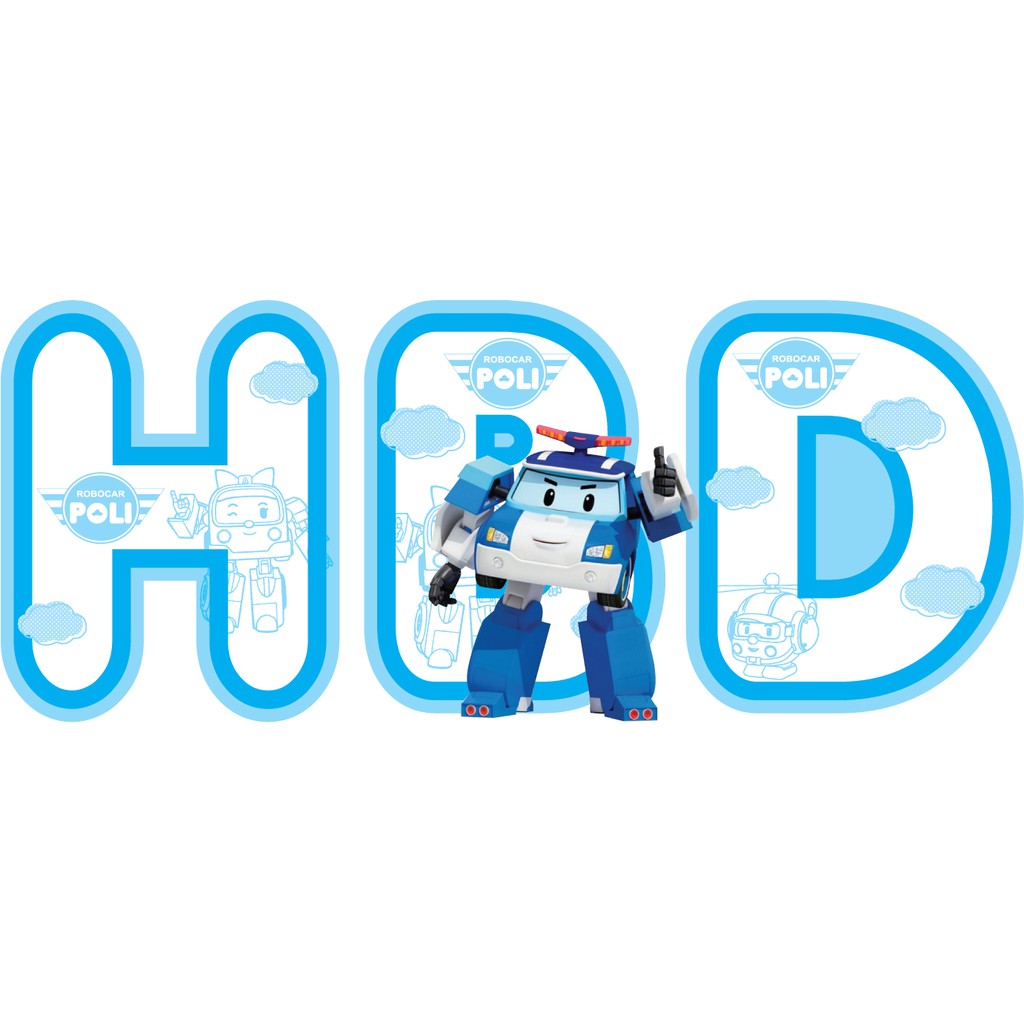 Robocar Poli Banner Trang Trí Tiệc Sinh Nhật