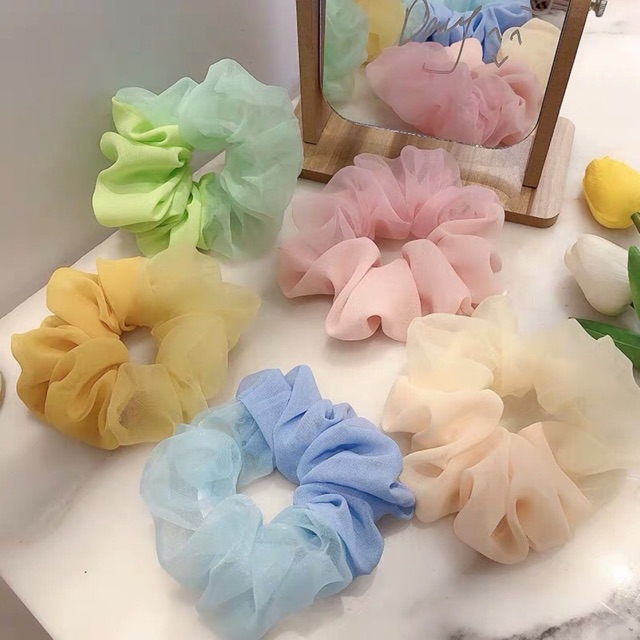 Chun cột tóc Scrunchie mẫu mới,scrunchies 2 mầu