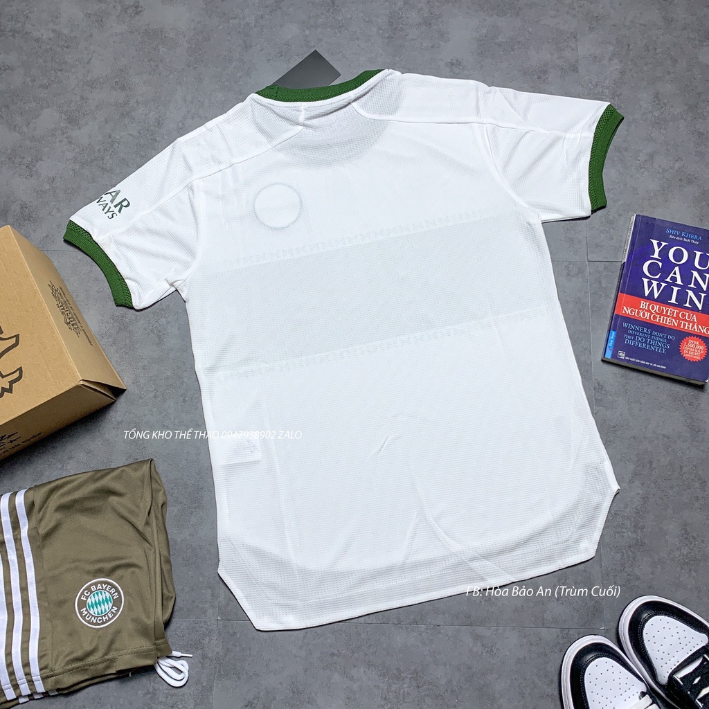 Set Bộ Quần Áo Bóng Đá Bayern Munich Trắng Sân Khách Mùa Giải 2022-2023 - Vải Gai Thái Chuẩn Áo Thi Đấu