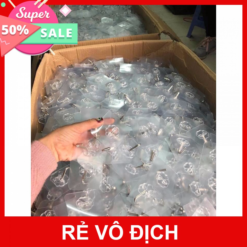 [Hot]-Combo 10 móc dính trong suốt vô hình sáng tạo chịu lực 10kg