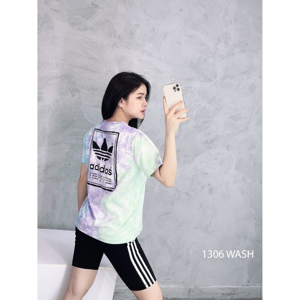 (HÀNG XUẤT XỊN) Áo das loang 1306 TREFOIL TEE TYE DYE MULTICO Made in Cam-bo-dia full-tag-code  Size XS S M L