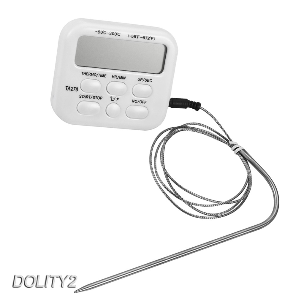 Nhiệt Kế Điện Tử Không Dây Màn Hình LCD Kỹ Thuật Số Có Hẹn Giờ Dùng Nướng Thịt BBQ