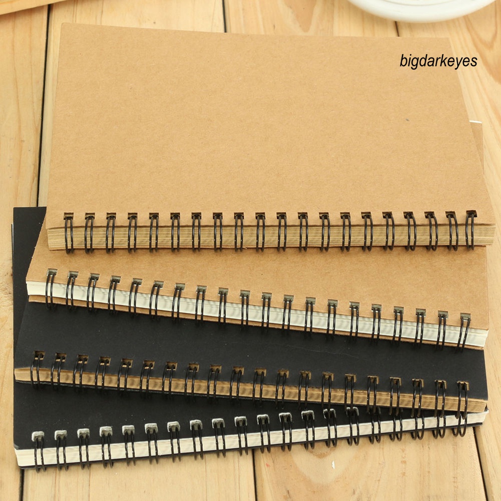 Sổ Tay Giấy Kraft Thiết Kế Dạng Xoắn Ốc Phong Cách Retro