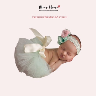 Set váy tutu kèm băng đô cho bé gái sơ sinh