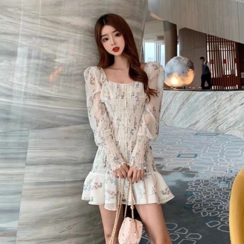 Đầm nhúng body hoạ tiết hoa nhí