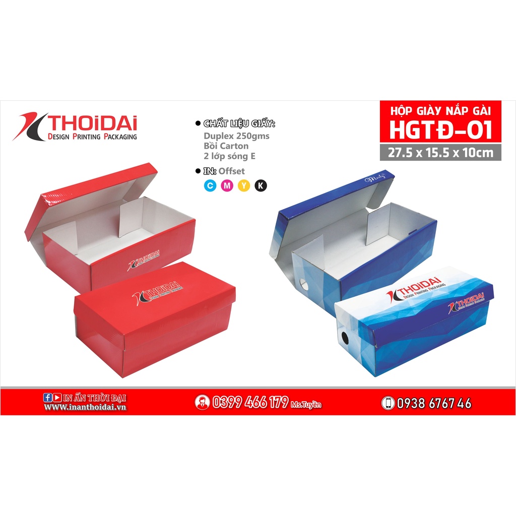 Hộp giày Nam Nữ Duplex size 27.5x15.5x10 cm in giá rẻ