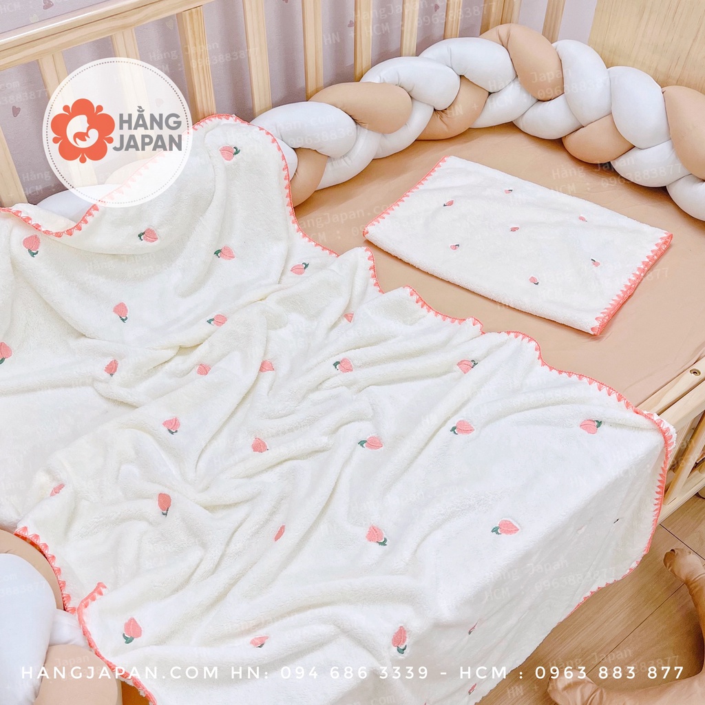 Sét khăn tắm - khăn mặt vải xô thêu viền họa tiết đáng yêu