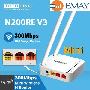 Bộ Phát Wifi Chuẩn N Tốc Độ 300Mbps TotoLink N200RE - V3 - Bảo hành chính hãng 24 tháng