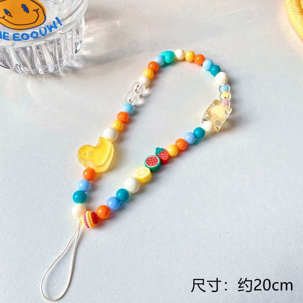 Dây Đeo Điện Thoại Xâu Hạt DIY Hình Vịt Hoạt Hình Trang Sức Dành Cho Nữ
