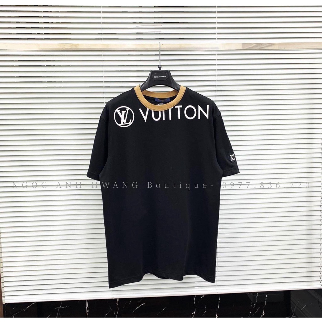 Áo thun unisex, Áo phông lé cổ LVcổ tròn chất cotton siêu mát và thấm mồ hôi