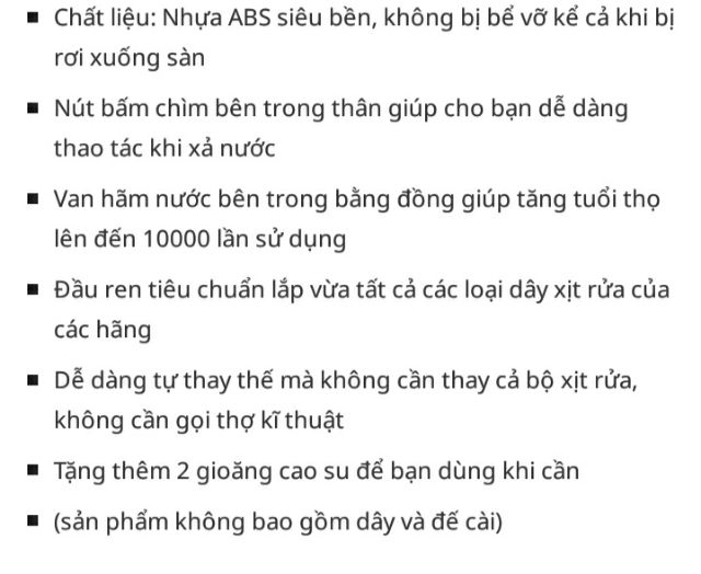 VÒI XỊT CẦU, ĐẦU XỊT CẦU, XỊT VỆ SINH LIMAX