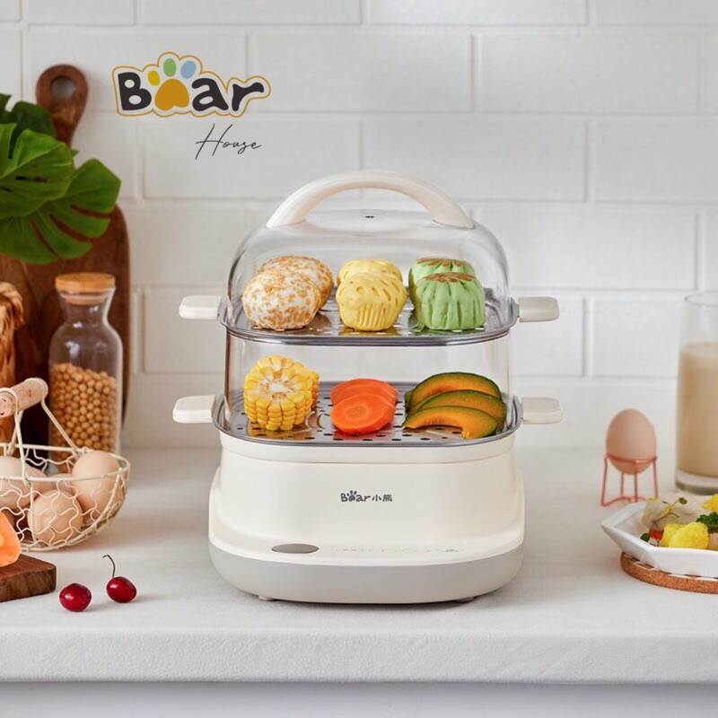 NỒI HẤP ĐA NĂNG 6L BEAR C60T7 KHAY INOX CHÍNH HÃNG 800W