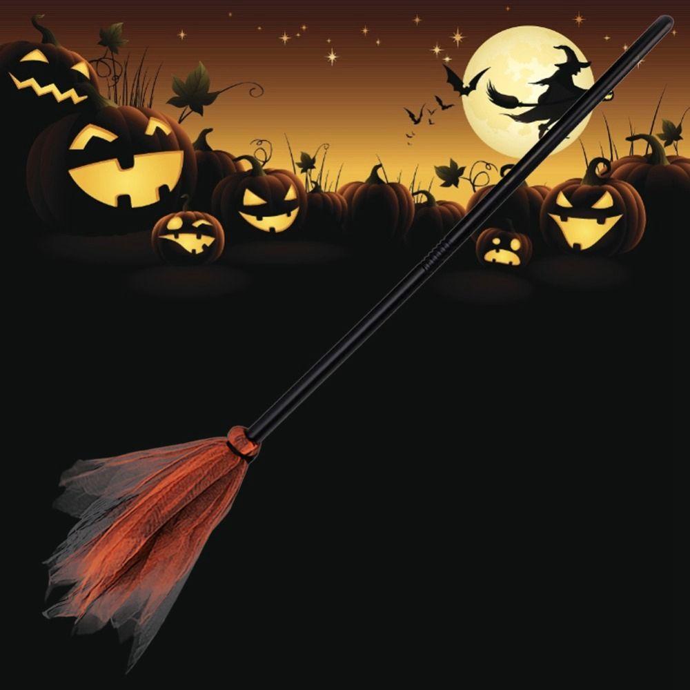 Chổi Phù Thủy Bay Bằng Nhựa Thủ Công Hóa Trang Halloween Cho Bé