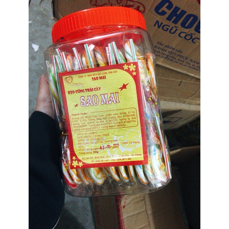 Hộp 50 cây kẹo mút tròn sao mai