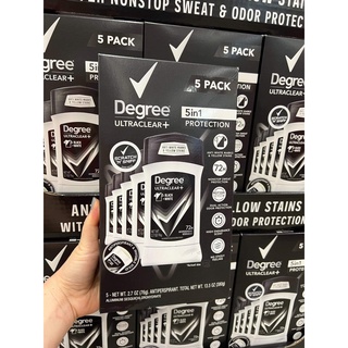 Set 5 lăn khử mùi nam Degree black + white 76g - Mỹ
